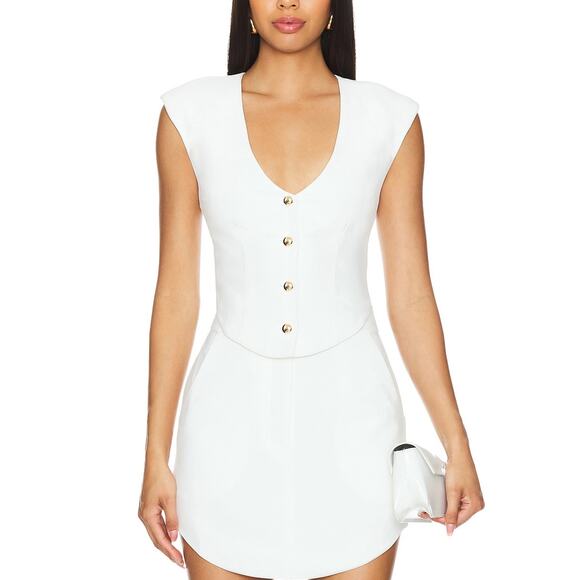 Amanda Uprichard 'Perrin' White Top Size M - Picture 1 of 5